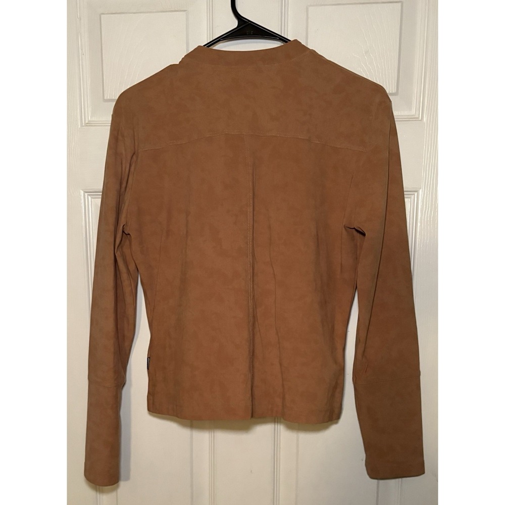 Casail Women's Brown Suede Jacket Size Medium Zipper Front - Picture 4 of 4